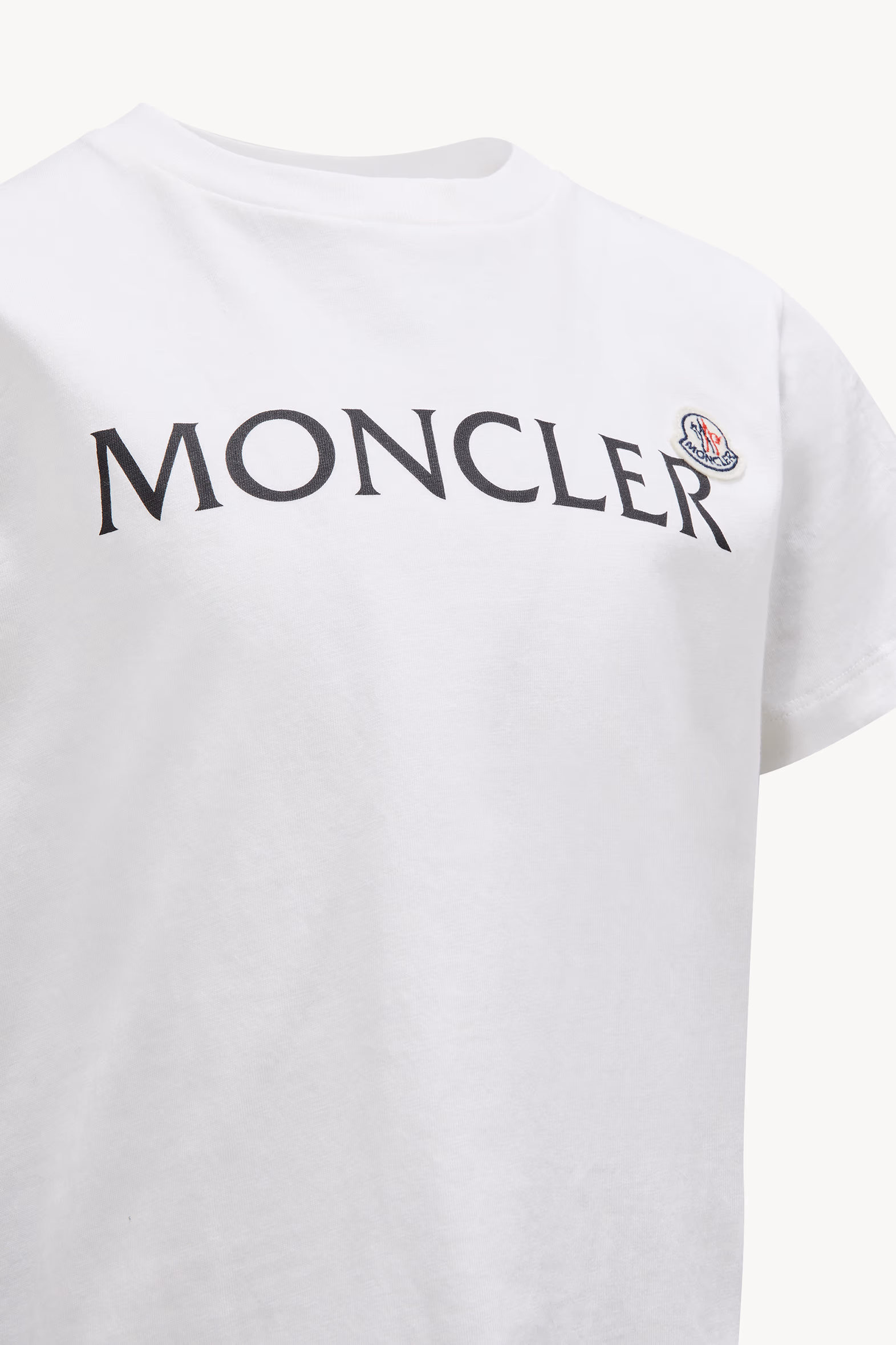 Logo Cotton T-Shirt Boy White Moncler 4